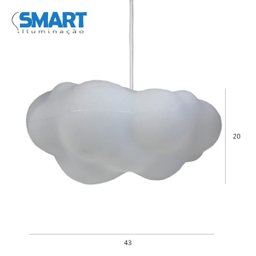 Luminária Pendente Nuvem Fluffy Quarto Infantil Decor Bebê - 3