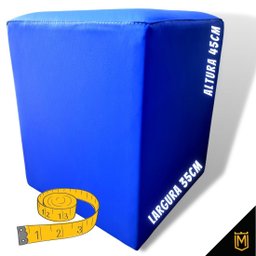 Puff Banqueta Quadrado Cubo em Corino Corano®:azul - 2