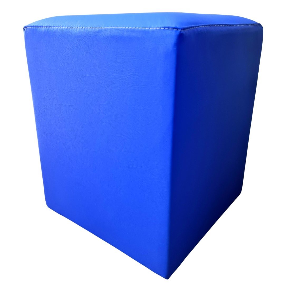 Puff Banqueta Quadrado Cubo em Corino Corano®:azul
