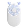 Mini Ventilador de Mão Bolso Mesa Gatinho Branco 3 Vel Recarregável - 1