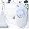 Mini Ventilador de Mão Bolso Mesa Gatinho Branco 3 Vel Recarregável - 4