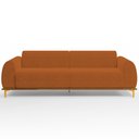 Ver imagem 3 de Sofá 03 Lugares Para Sala de Estar Kiev 210 cm D02 Veludo Telha C-262 - Lyam Decor