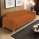 Ver imagem 2 de Sofá 03 Lugares Para Sala de Estar Kiev 210 cm D02 Veludo Telha C-262 - Lyam Decor