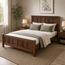 Ver imagem 6 de Cama Casal Queen Aton S05 Tramado Madeira Maciça Ipê Lyam Decor 158cm