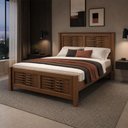 Ver mais imagens de Cama Casal Queen Aton S05 Tramado Madeira Maciça Ipê Lyam Decor 158cm