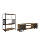 Ver imagem 3 de Combo Sala Rack e Estante Mel Industrial Ferro Preto Kit