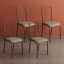 Ver imagem 5 de Kit 4 Cadeiras Paraty Corino Creme Tubo Marrom Cafe