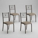 Ver imagem 3 de Kit 4 Cadeiras Paraty Corino Creme Tubo Marrom Cafe