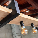 Ver imagem 2 de Lustre Rustico Estilo Industrial de Madeira Natural