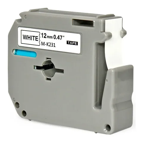 Fita para Rotulador Eletrônico M-k231 M231 Mk231 12mm X 8m Compatível com Brother Pt-80 Pt-70 Pt80 P
