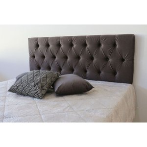 Cabeceira de Queen com Botões 160x1.17cm Cinza Escuro