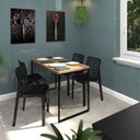 Ver imagem 3 de Mesa de Jantar Industrial 4 Lugares 120x60 Econômica L/p + 4 Cadeiras Gruvyer Preto Fosco Design Mod