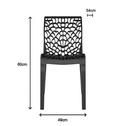 Mesa de Jantar Industrial 4 Lugares 120x60 Econômica L/p + 4 Cadeiras Gruvyer Preto Fosco Design Mod - 6