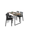 Mesa de Jantar Industrial 4 Lugares 120x60 Econômica L/p + 4 Cadeiras Gruvyer Preto Fosco Design Mod - 1