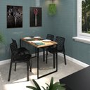 Ver imagem 3 de Mesa de Jantar Industrial 4 Lugares 120x60 Econômica L/p + 4 Cadeiras Gruvyer Preto Fosco Design Mod