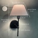 Ver imagem 3 de Kit 2 Arandelas de Parede Clássica com Interruptor e Cúpula Preta Ref 16 Decoração Casa Sala Quarto