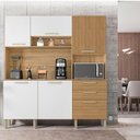 Ver imagem 1 de Cozinha Ambiente Ferrara 6 Portas e 2 Gavetas Freijó Supremo Ripado - Kits Paraná