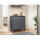 Ver imagem 1 de Balcão Gabinete P/ Cooktop 4 ou 5 Bocas 2 Portas - Ajl Móveis:cinza