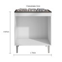 Ver imagem 3 de Balcão Gabinete P/ Cooktop 4 ou 5 Bocas 2 Portas - Ajl Móveis:cinza