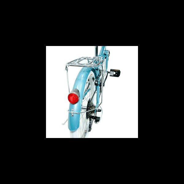 Bicicleta Dobrável Fenix Azul com Farol e Campainha Kit Marcha Shimano 6 Velocidades Echo Vintage - 3