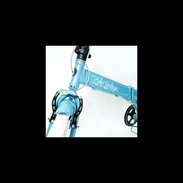 Bicicleta Dobrável Fenix Azul com Farol e Campainha Kit Marcha Shimano 6 Velocidades Echo Vintage - 2
