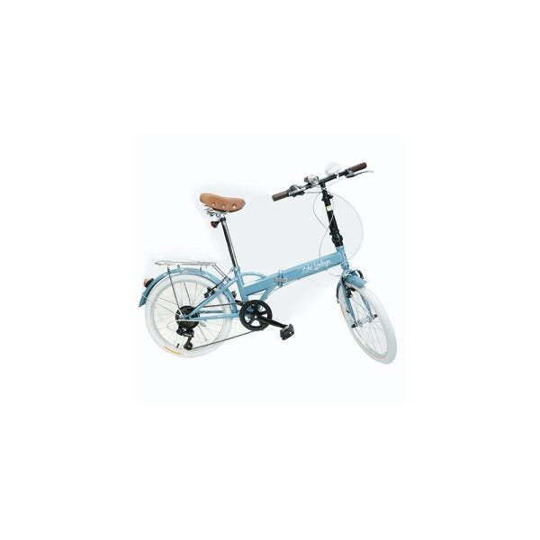 Bicicleta Dobrável Fenix Azul com Farol e Campainha Kit Marcha Shimano 6 Velocidades Echo Vintage - 1