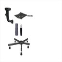 Ver imagem 3 de Kit 2 Cadeira Costureira NR17 Aranha Especial com Uma Das Pernas 8 cm Mais Curta com Laudo Técnico