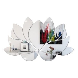 Espelho Decorativo Flor de Lotus Quarto Sala 63 x 40 cm