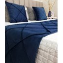 Ver imagem 3 de Peseira Decorativa Drapeada Veludo com Forro Azul Marinho