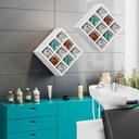 Ver imagem 2 de Kit 2 Suporte Porta Toalha Luiza 9 Nichos Toalheiro Multiuso:branco