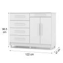 Ver imagem 3 de Cômoda Sapateira Quarto 5 Gavetas 2 Portas Mdp Sirios Imbuia/champanhe