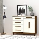 Ver imagem 5 de Cômoda Sapateira Quarto 5 Gavetas 2 Portas Mdp Sirios Imbuia/champanhe