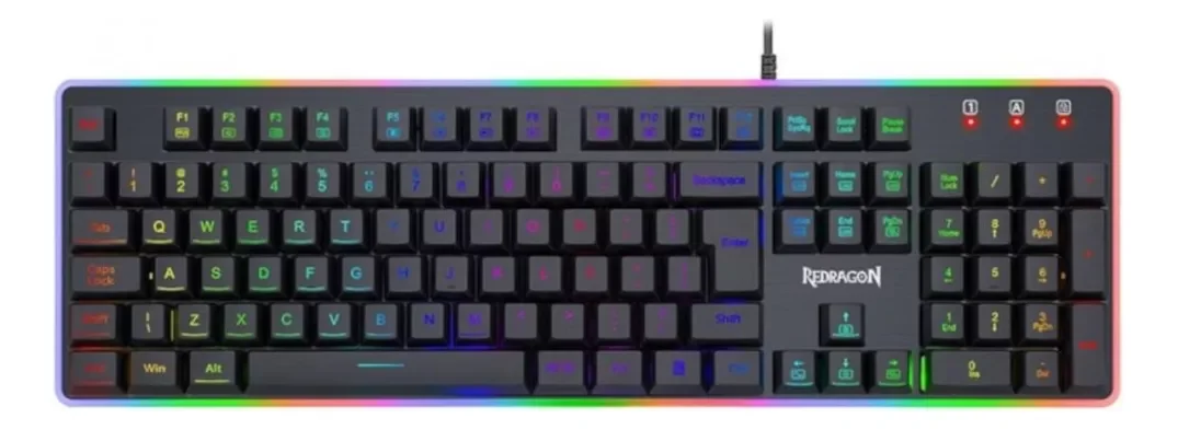 Ver imagem 1 de Teclado Gamer com Fio Qwerty Redragon K509 Rgb Dyaus 2 Cor Preto
