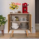 Ver imagem 2 de Aparador Buffet 2 Portas Pequeno Cantinho Café Cozinha Sala Jantar Estilo Retrô Puxador Concha Luxo