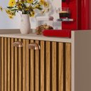 Ver imagem 4 de Aparador Buffet 2 Portas Pequeno Cantinho Café Cozinha Sala Jantar Estilo Retrô Puxador Concha Luxo