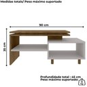 Ver imagem 3 de Mesa de Centro para Sala Lima 90 Cm Bechara Off White Naturalle