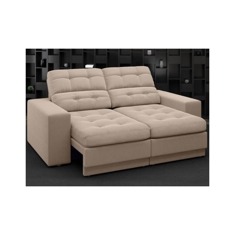 Sofá Jobim 1,70m Assento Retrátil e Reclinável Velosuede - NETSOFAS