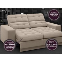 Sofá Jobim 1,70m Assento Retrátil e Reclinável Velosuede - NETSOFAS - 7