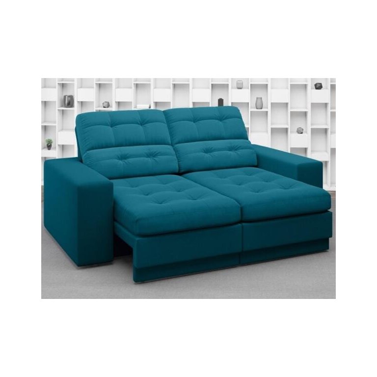 Sofá Jobim 1,70m Assento Retrátil e Reclinável Velosuede - NETSOFAS