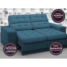 Sofá Jobim 1,70m Assento Retrátil e Reclinável Velosuede - NETSOFAS - 7
