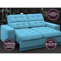 Sofá Jobim 1,70m Assento Retrátil e Reclinável Velosuede - NETSOFAS - 7