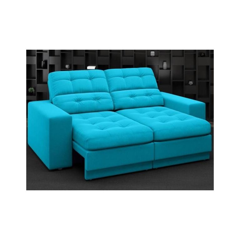 Sofá Jobim 1,70m Assento Retrátil e Reclinável Velosuede - NETSOFAS