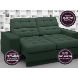 Sofá Jobim 1,70m Assento Retrátil e Reclinável Velosuede - NETSOFAS - 6