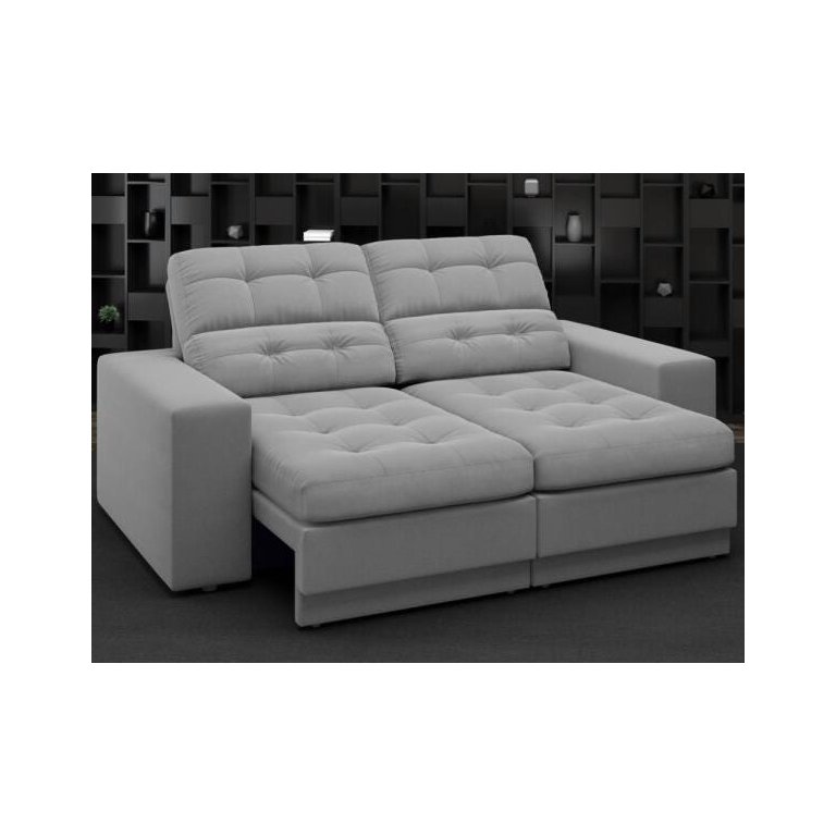 Sofá Jobim 1,70m Assento Retrátil e Reclinável Velosuede - NETSOFAS
