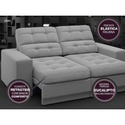 Sofá Jobim 1,70m Assento Retrátil e Reclinável Velosuede - NETSOFAS - 7