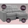Sofá Jobim 1,70m Assento Retrátil e Reclinável Velosuede - NETSOFAS - 4