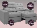 Ver imagem 4 de Sofá Jobim 1,70m Assento Retrátil e Reclinável Velosuede - NETSOFAS