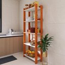 Ver imagem 3 de Armario Multiuso Organizador para Cozinha com Prateleiras Nature-branco Nature-branco