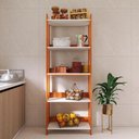 Ver imagem 2 de Armario Multiuso Organizador para Cozinha com Prateleiras Nature-branco Nature-branco