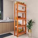 Ver imagem 4 de Armario Multiuso Organizador para Cozinha com Prateleiras Nature-branco Nature-branco